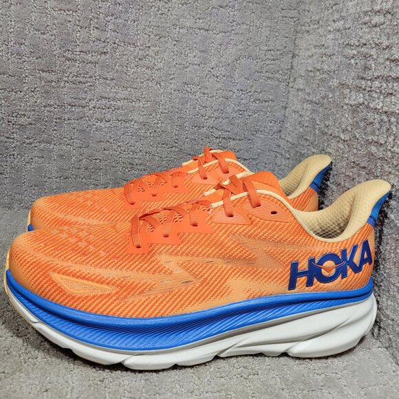 Hoka One One Clifton 9 Men's Size 13D Orange Impala Athletic Running Sneakers. - Picture 1 of 13
